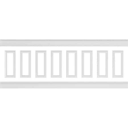Ekena Millwork 94 1/2"L (Adjustable 36"H to 40"H) Ashford Square Panel Traditional Wainscot Paneling Kit WPKUSQ061P036